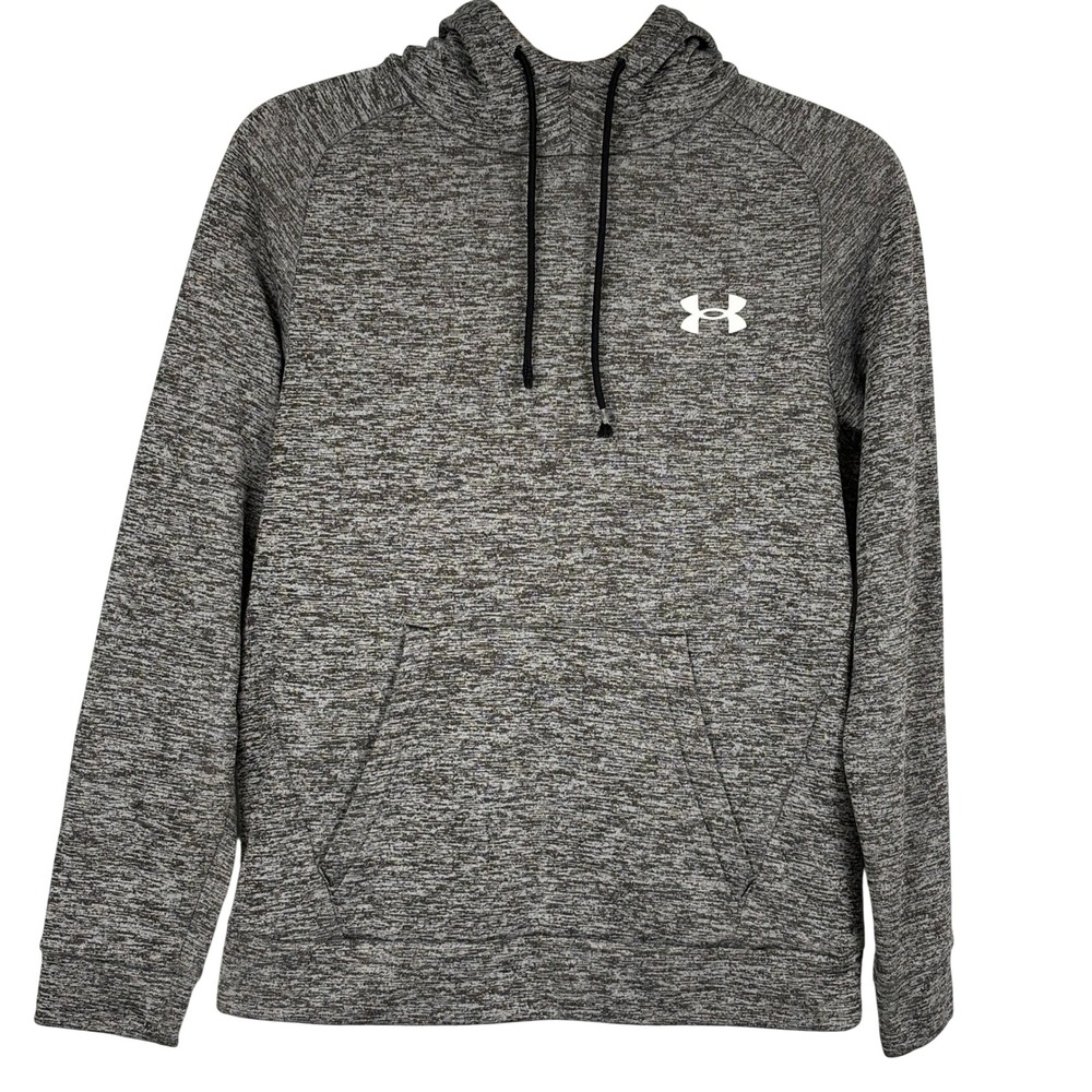 Under Armour Mens Small Gray Space Dye‎ Heather Fleece Hoodie Loose Fit Pullover